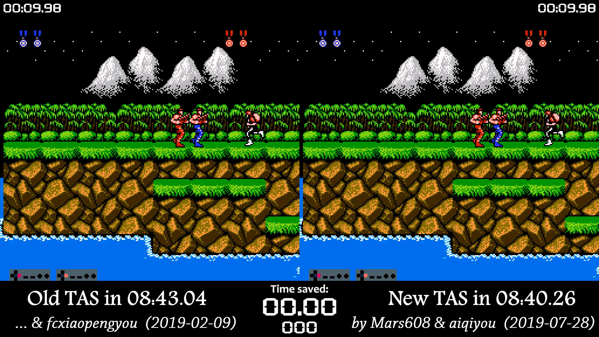 【tas新旧世界纪录对比】FC魂斗罗